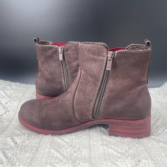 Rieker Womens EU 41 Brown Red Gusset Leather Fleece Lined Winter Boot Grip Style - Picture 7 of 13